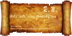 Rákóczy Madléna névjegykártya