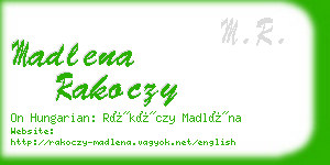 madlena rakoczy business card